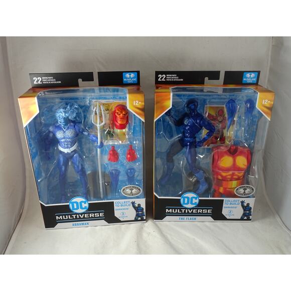 McFarlane DC Multiverse JL Task Force Aquaman Flash Platinum ED BAF Darkseid Lot - Picture 1 of 10
